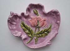 Céramique majolique Plat Assiette Coquelicot 