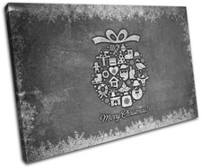 Christmas Decoration Wall Canvas ART Print XMAS Picture Gift Chalk 02  Christmas