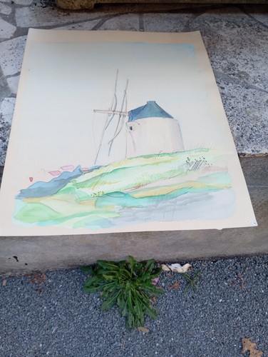 Aquarelle sur papier paysage - aquarelle,