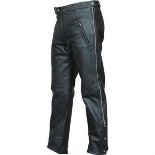Mens black leather - leather, elastic