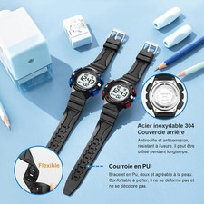 Montre Parlante pour Malvoyants et Aveugles, langue Francaise. Bleu/noir 