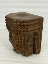 Ancien Antique En Bois Sculpté À La Main Rare Floral Porte Support Panneau Mural