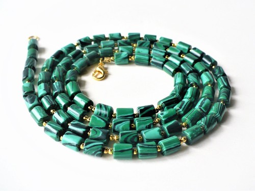 Collier malachite synthétique
