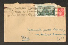 COMPIEGNE (60) Oblitération Postale 1935 Combinaison timbre & Vignette COMPIEGNE