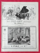 Pub presse: Piano LE DUO D'ART Electrique ill E POUCHER Meuble LINKE er Cie 1927