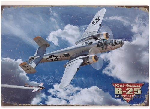 Plaque metal bombardier b25 - plaque,