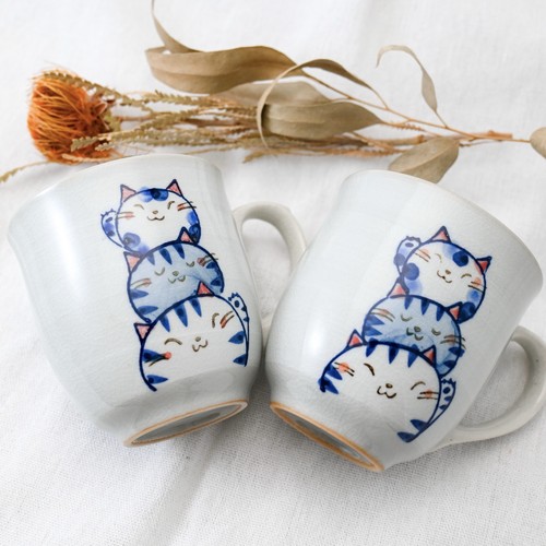Lot tasses mugs japonais - de, 2