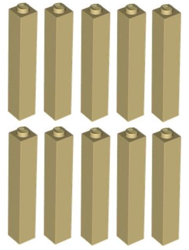 Lego lot brick 1x1x5 - ®,