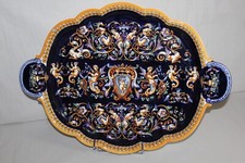 Grand plateau en faïence de