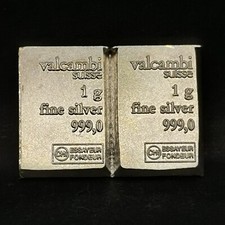 LOT 2 * LINGOTIN ARGENT 999 °/°° 1 Gramme VALCAMBI SUISSE / SILVER