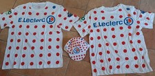Cyclisme LOT 2 Tee-shirt maillot à Pois + Casquette LECLERC Tour de France