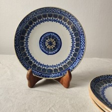 Rares Assiettes À Dessert Décor Alpine Polychrome Petrus Regout, Vers 1890