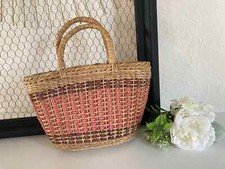 14⚜️ Ancien Petit Panier Enfant en Osier Rotin Vintage Authentique Hauteur 17 Cm