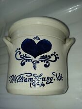 Williamsburg Pottery 1994 Salt Glazed/ Cobalt Crock