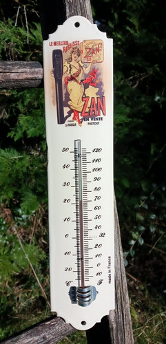 Enamel plate thermometer pub