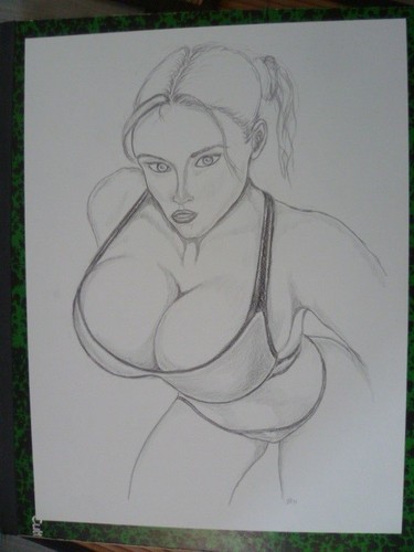 Dessin portrait feminin - , nu
