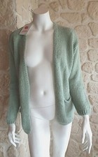 Gilet maille vert sans boutons