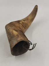 ANCIEN COFFIN ETUI PIERRE A AIGUISER EN CORNE DE BOVIN ART POPULAIRE