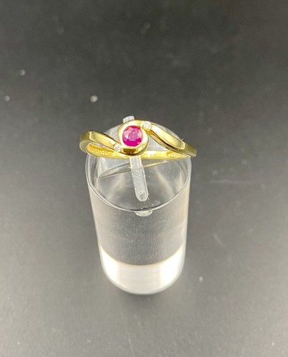 Bague 585 14k jaune rubis - bague, or