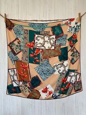 Foulard carré 90cm Vintage Luis Wella Cadeau pour Femme FO593