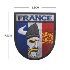 Patch France Viking 7,5x6,5cm – Écusson Brodé Tricolore Guerrier Gaulois Velcro©