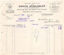 FACTURE  1934 SOCIETE ANONYME