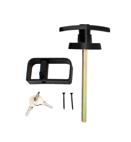 T handle locks shed - t,