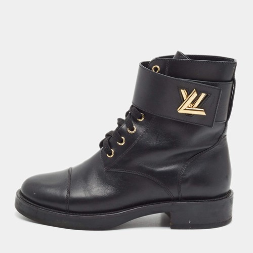 Bottes combat cuir noir - de,