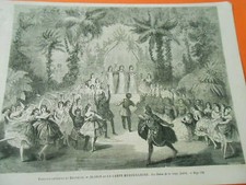 Gravure 1863 - Théatre Aladin ou la Lampe Merveilleuse Les Génies de la lampe