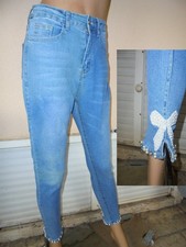 JEAN'S  BLEU AVEC PERLES &