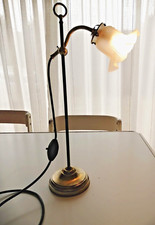 ancienne lampe orientable en laiton et tulipe en verre