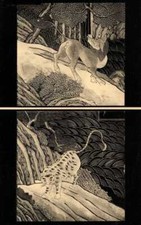 Les laques du Coromandel Animaux Tigre Chinois Décoration Chine 1920