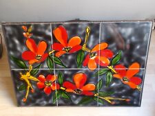 Console murale vintage en fer forgé et céramique de Vallauris signée Le Chariot