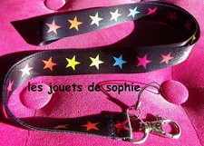 etoile TOUR COU cordon star noir multi porte clef Badge KEYCHAIN clef lanyard