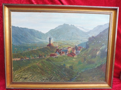 Beau ancien tableau peint - beau,