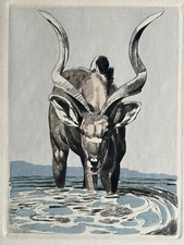 PAUL JOUVE GRAVURE ANIMALIERE chasse massacre ART DECO ANTELOPE ANTILOPE