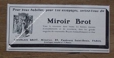 Publicité ancienne Miroir Brot, essayages   1907,clipping