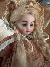 Poupée ancienne biscuit mignonette 13 cm vintage blond cheveux longs rare occ...