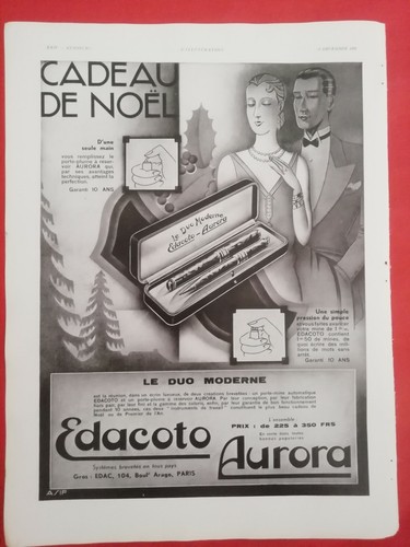 Publicité 1931 stylo edacoto - publicité,