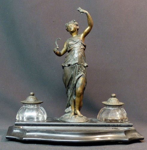19èm grand encrier double - aa,