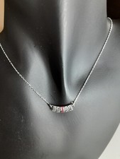 collier rhodium et cristaux Swarovski avec chaîne argent création unique