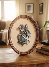 Cadre Ovale Vintage Étain