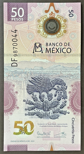 Mexique billet polymere 50 - -,