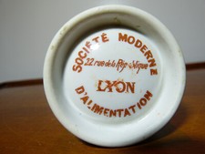 Encrier ancien publicitaire en porcelaine Société Moderne d'Alimentation Lyon
