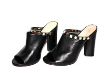 GUESS Mules à Talons Cuir Noir T 38 TBE
