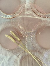 Lot de 6 assiettes plates vintage Rosaline en verre rose Diam 22,5 cm