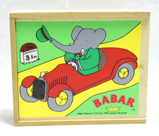 BABAR ALPHABET CHIFFRES PUZZLE VILAC JURA MADE IN FRANCE JOUET CUBE EN BOIS 1999