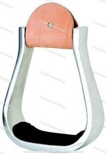 Étriers Western Saddle cuir aluminium spectacle course cheval baril argent re...