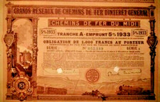 ? ? ?    I85  -  CHEMINS DE FER DU MIDI 5% 1933