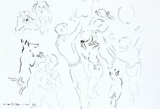 Claude VIETHO - Dessin original - Encre - Jeux d'extérieurs